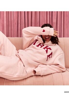 Parke Valentines Day pink and crimson mockneck NWT